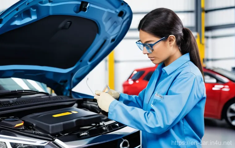 자동차정비 실기 시험 꿀팁 - **Prompt:** A skilled automotive technician, appearing focused and methodical, meticulously organizi... 자동차정비 실기 시험 꿀팁 - **Prompt:** A skilled automotive technician, appearing focused and methodical, meticulously organizi...