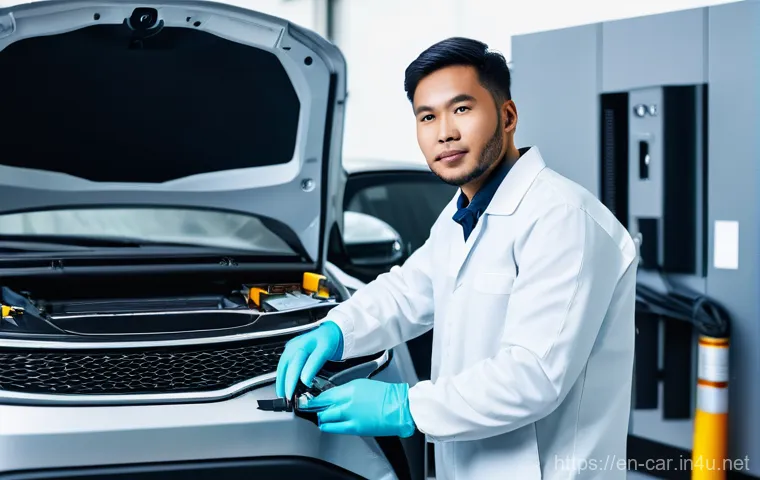 자동차정비 자격증 이직 성공 사례 - **Prompt:** A highly skilled, diverse female automotive technician in a pristine, modern repair bay.... 자동차정비 자격증 이직 성공 사례 - **Prompt:** A highly skilled, diverse female automotive technician in a pristine, modern repair bay....