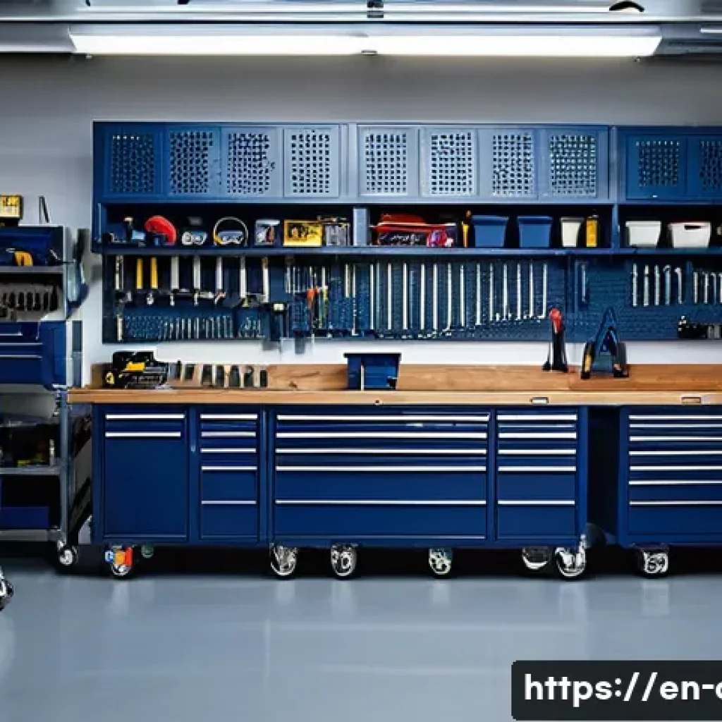 자동차정비 실습실에서 유용한 팁 - **Prompt:** A meticulously organized and brightly lit automotive repair bay. In the foreground, a cl...